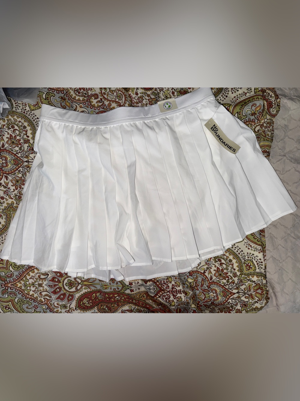 White Pleated Mini Skort